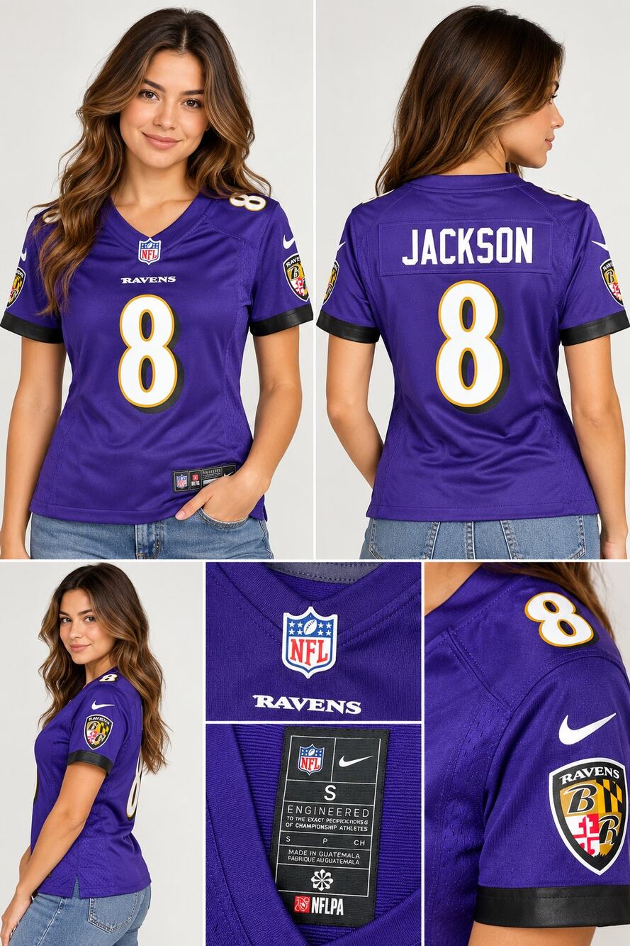 Nike Ravens Jackson #8 Purple NFL On Field Jersey Women’s S NWT